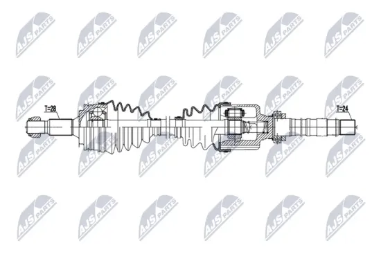 Antriebswelle Vorderachse rechts NTY NPW-PE-132 Bild Antriebswelle Vorderachse rechts NTY NPW-PE-132