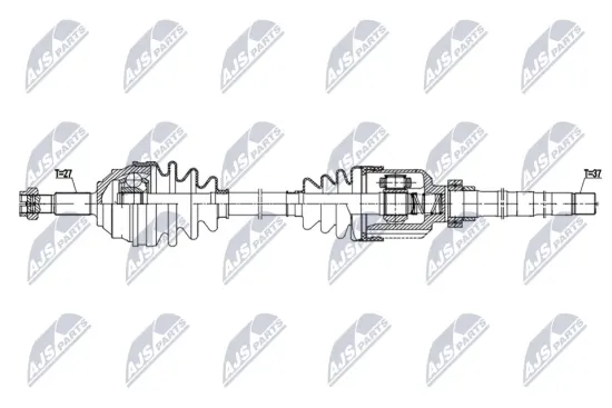 Antriebswelle Vorderachse rechts NTY NPW-PE-135 Bild Antriebswelle Vorderachse rechts NTY NPW-PE-135