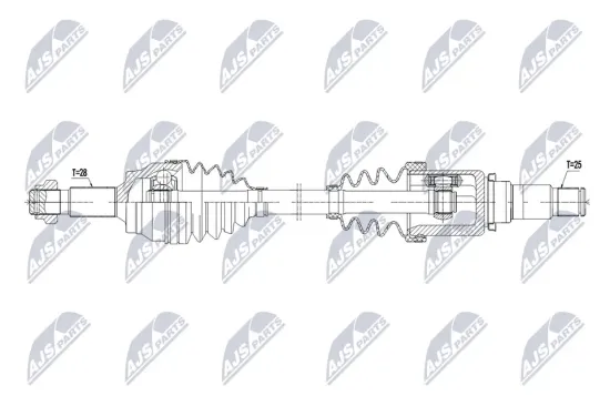Antriebswelle Hinterachse rechts NTY NPW-PE-138 Bild Antriebswelle Hinterachse rechts NTY NPW-PE-138