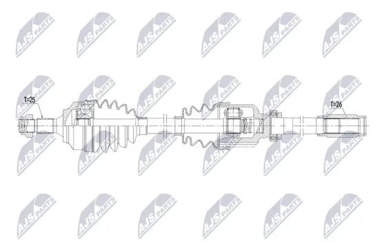 Antriebswelle Vorderachse rechts NTY NPW-PE-141 Bild Antriebswelle Vorderachse rechts NTY NPW-PE-141
