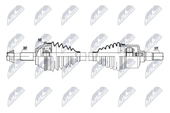 Antriebswelle Hinterachse links Hinterachse rechts NTY NPW-PE-154 Bild Antriebswelle Hinterachse links Hinterachse rechts NTY NPW-PE-154