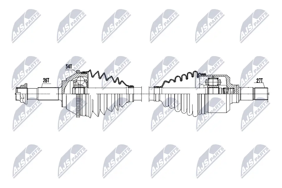 Antriebswelle Hinterachse links Hinterachse rechts NTY NPW-PE-155