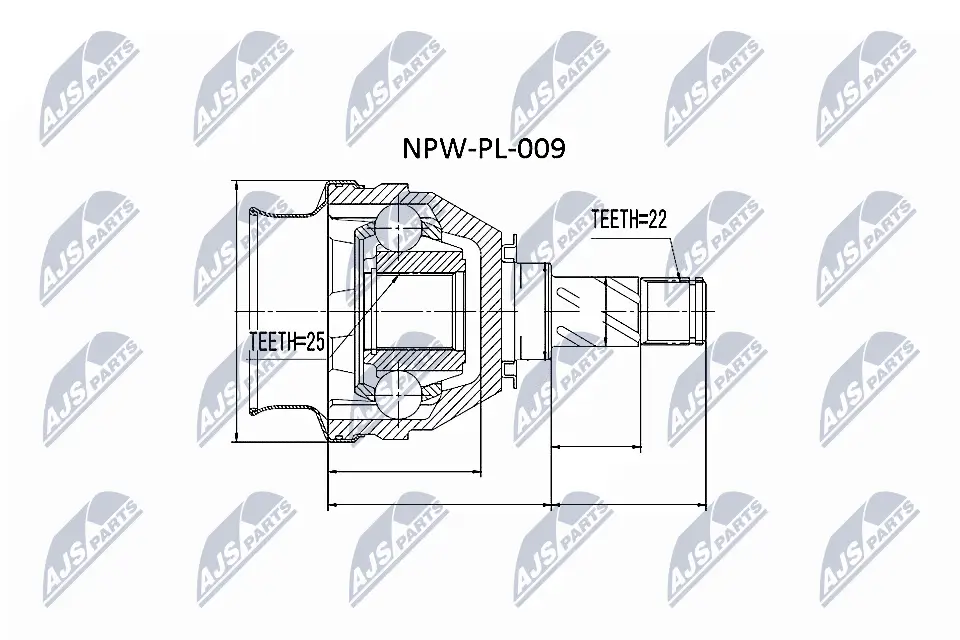 Gelenksatz, Antriebswelle getriebeseitig NTY NPW-PL-009