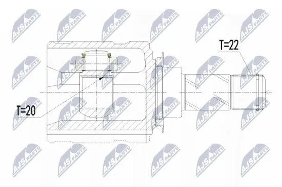 Gelenksatz, Antriebswelle Vorderachse links Vorderachse rechts NTY NPW-PL-051 Bild Gelenksatz, Antriebswelle Vorderachse links Vorderachse rechts NTY NPW-PL-051