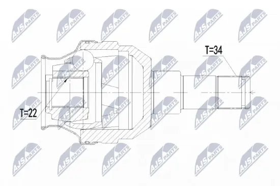 Gelenksatz, Antriebswelle Hinterachse links Hinterachse rechts NTY NPW-PL-052 Bild Gelenksatz, Antriebswelle Hinterachse links Hinterachse rechts NTY NPW-PL-052