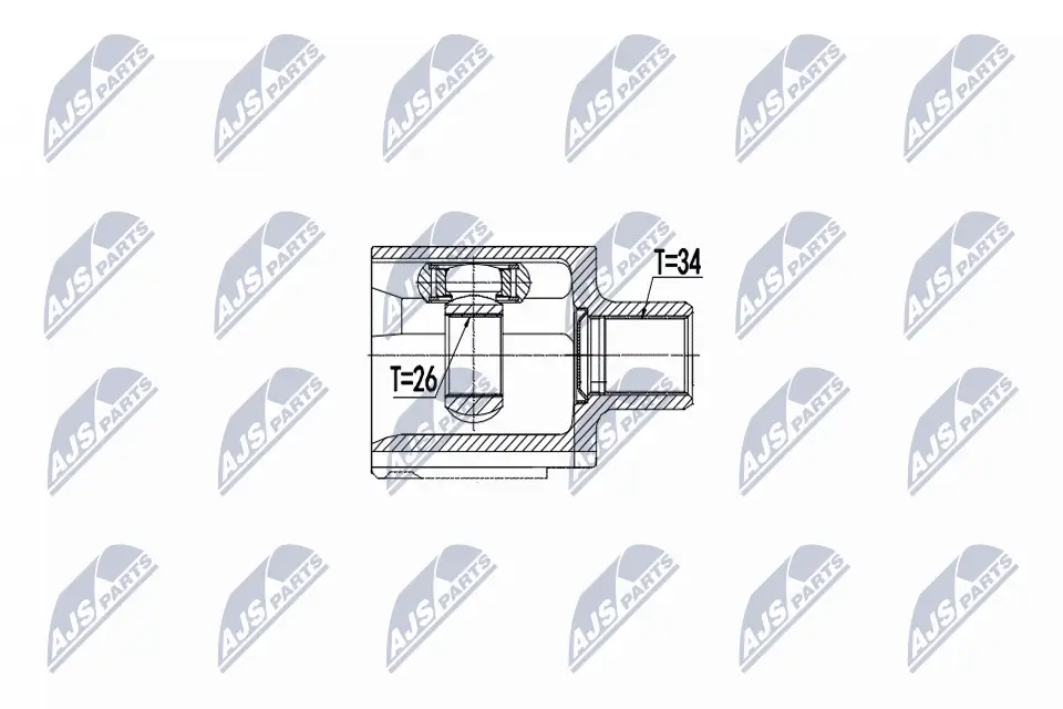Gelenksatz, Antriebswelle Vorderachse rechts NTY NPW-PL-078
