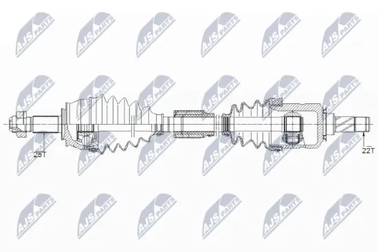Antriebswelle Vorderachse rechts NTY NPW-PL-095 Bild Antriebswelle Vorderachse rechts NTY NPW-PL-095