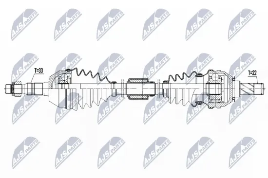 Antriebswelle Vorderachse rechts NTY NPW-PL-125 Bild Antriebswelle Vorderachse rechts NTY NPW-PL-125