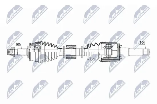 Antriebswelle Vorderachse links NTY NPW-PL-151 Bild Antriebswelle Vorderachse links NTY NPW-PL-151