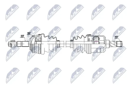 Antriebswelle Vorderachse rechts NTY NPW-PL-163 Bild Antriebswelle Vorderachse rechts NTY NPW-PL-163