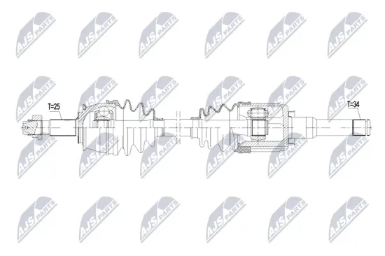 Antriebswelle Vorderachse links NTY NPW-PL-185 Bild Antriebswelle Vorderachse links NTY NPW-PL-185