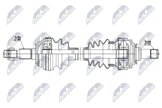 Antriebswelle Vorderachse rechts NTY NPW-PL-195 Bild Antriebswelle Vorderachse rechts NTY NPW-PL-195