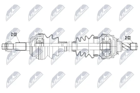 Antriebswelle Vorderachse links NTY NPW-PL-197 Bild Antriebswelle Vorderachse links NTY NPW-PL-197