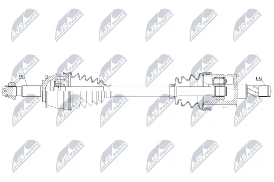 Antriebswelle Vorderachse links NTY NPW-PL-198 Bild Antriebswelle Vorderachse links NTY NPW-PL-198