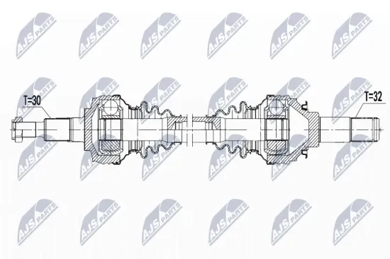 Antriebswelle Hinterachse links Hinterachse rechts NTY NPW-PS-008 Bild Antriebswelle Hinterachse links Hinterachse rechts NTY NPW-PS-008