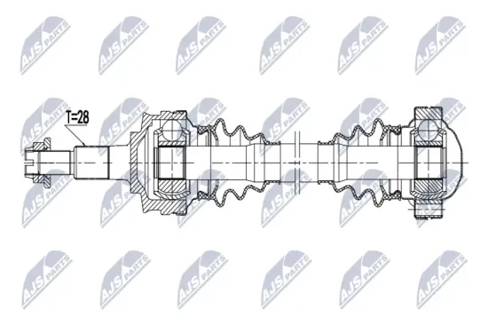Antriebswelle Hinterachse links NTY NPW-PS-010 Bild Antriebswelle Hinterachse links NTY NPW-PS-010