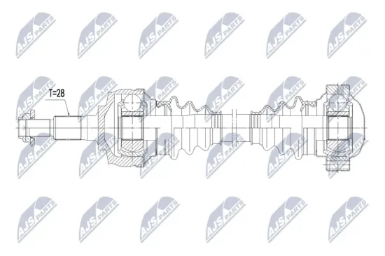 Antriebswelle Vorderachse links NTY NPW-RE-093 Bild Antriebswelle Vorderachse links NTY NPW-RE-093