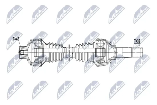 Antriebswelle Hinterachse links Hinterachse rechts NTY NPW-PS-022 Bild Antriebswelle Hinterachse links Hinterachse rechts NTY NPW-PS-022