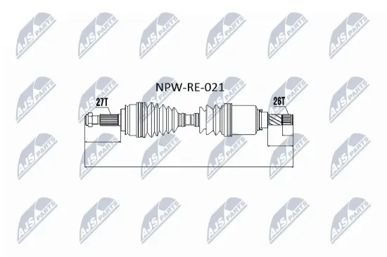 Antriebswelle Vorderachse links NTY NPW-RE-021 Bild Antriebswelle Vorderachse links NTY NPW-RE-021