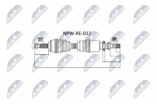 Antriebswelle Vorderachse rechts NTY NPW-RE-022 Bild Antriebswelle Vorderachse rechts NTY NPW-RE-022