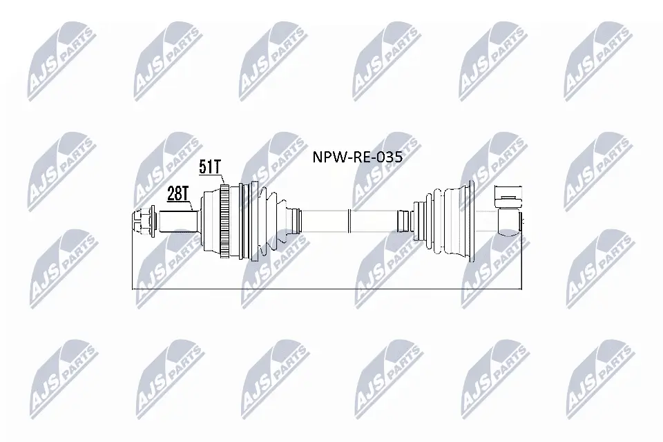 Antriebswelle Vorderachse links NTY NPW-RE-035