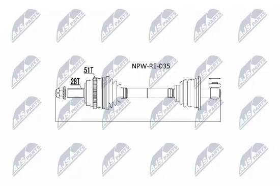 Antriebswelle Vorderachse links NTY NPW-RE-035 Bild Antriebswelle Vorderachse links NTY NPW-RE-035