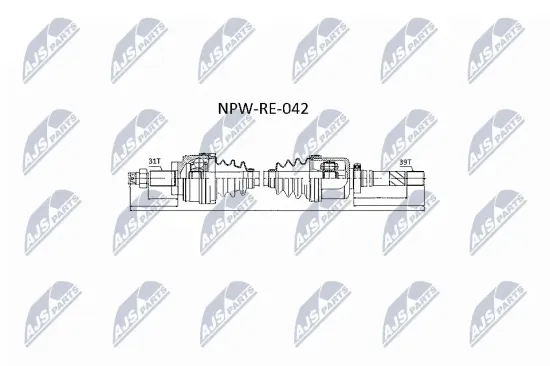 Antriebswelle Vorderachse rechts Vorderachse NTY NPW-RE-042 Bild Antriebswelle Vorderachse rechts Vorderachse NTY NPW-RE-042