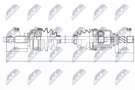 Antriebswelle Vorderachse links NTY NPW-RE-049 Bild Antriebswelle Vorderachse links NTY NPW-RE-049