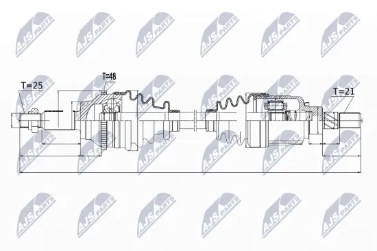 Antriebswelle Hinterachse Hinterachse links Hinterachse rechts NTY NPW-RE-052 Bild Antriebswelle Hinterachse Hinterachse links Hinterachse rechts NTY NPW-RE-052