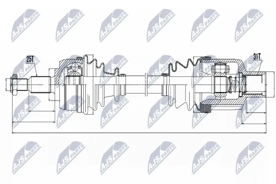 Antriebswelle Vorderachse rechts NTY NPW-RE-054 Bild Antriebswelle Vorderachse rechts NTY NPW-RE-054