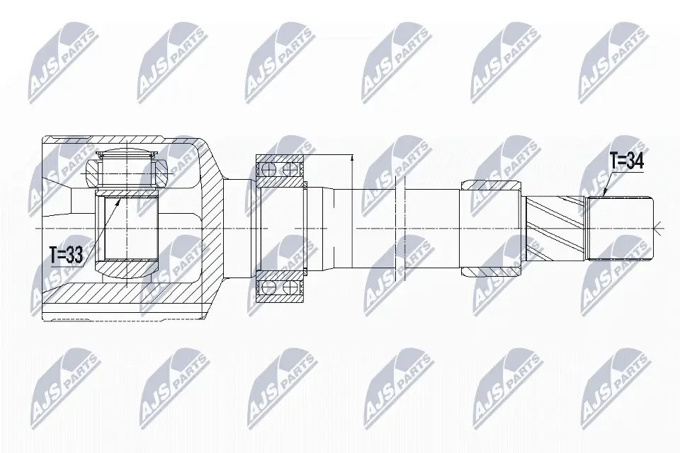 Gelenksatz, Antriebswelle Vorderachse rechts NTY NPW-RE-059