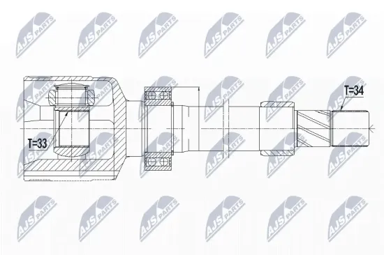 Gelenksatz, Antriebswelle Vorderachse rechts NTY NPW-RE-059 Bild Gelenksatz, Antriebswelle Vorderachse rechts NTY NPW-RE-059