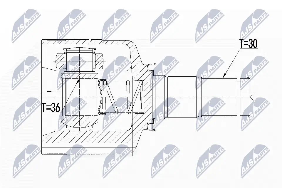 Gelenksatz, Antriebswelle getriebeseitig NTY NPW-RE-092