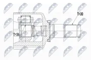 Gelenksatz, Antriebswelle getriebeseitig NTY NPW-RE-092