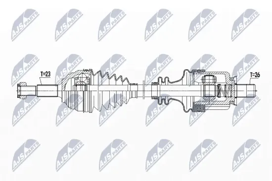 Antriebswelle Vorderachse links NTY NPW-RE-093 Bild Antriebswelle Vorderachse links NTY NPW-RE-093