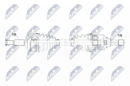Antriebswelle Vorderachse rechts NTY NPW-RE-113 Bild Antriebswelle Vorderachse rechts NTY NPW-RE-113