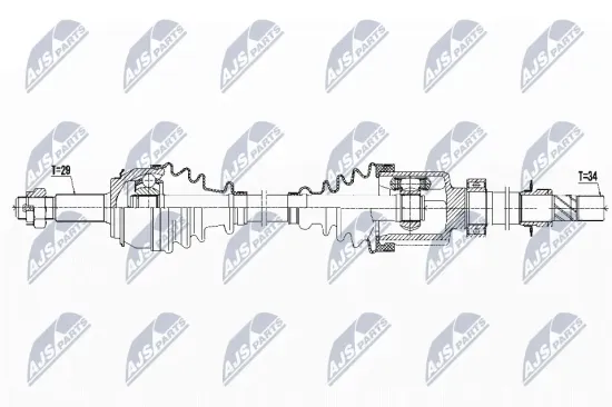 Antriebswelle Vorderachse rechts NTY NPW-RE-126 Bild Antriebswelle Vorderachse rechts NTY NPW-RE-126