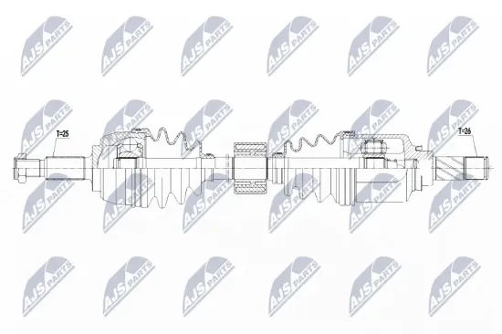 Antriebswelle Vorderachse links NTY NPW-RE-134 Bild Antriebswelle Vorderachse links NTY NPW-RE-134