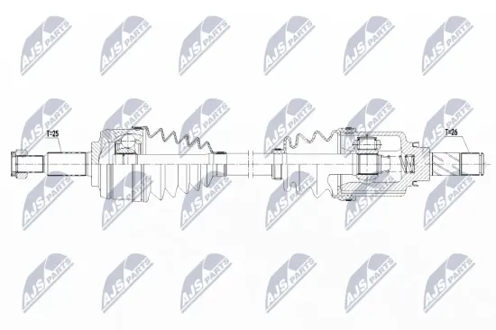 Antriebswelle Vorderachse links NTY NPW-RE-142 Bild Antriebswelle Vorderachse links NTY NPW-RE-142