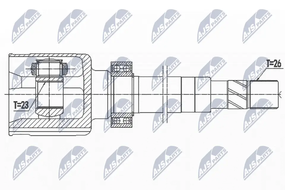 Gelenksatz, Antriebswelle Vorderachse rechts NTY NPW-RE-145