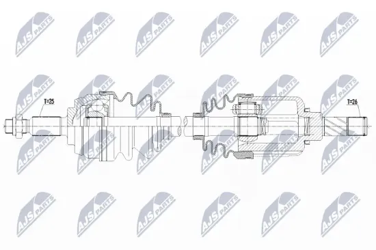 Antriebswelle Vorderachse links NTY NPW-RE-146 Bild Antriebswelle Vorderachse links NTY NPW-RE-146