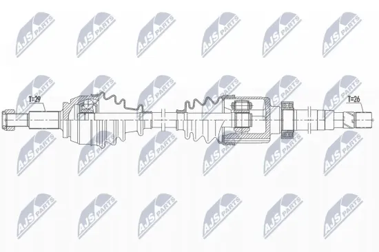 Antriebswelle 1. Vorderachse rechts NTY NPW-RE-160 Bild Antriebswelle 1. Vorderachse rechts NTY NPW-RE-160