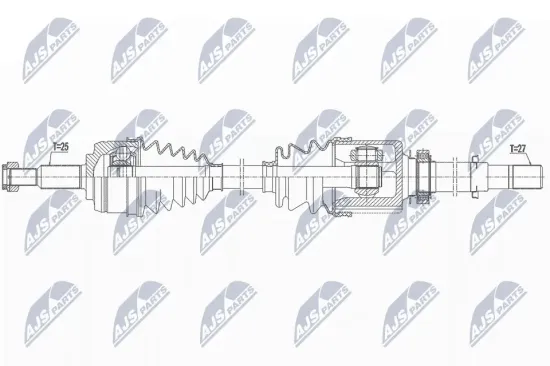 Antriebswelle Vorderachse rechts NTY NPW-RE-163 Bild Antriebswelle Vorderachse rechts NTY NPW-RE-163