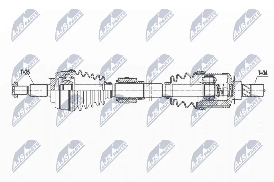 Antriebswelle Vorderachse links NTY NPW-RE-166