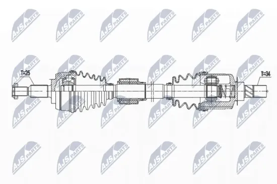 Antriebswelle Vorderachse links NTY NPW-RE-166 Bild Antriebswelle Vorderachse links NTY NPW-RE-166