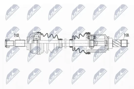 Antriebswelle Vorderachse rechts NTY NPW-RE-172 Bild Antriebswelle Vorderachse rechts NTY NPW-RE-172