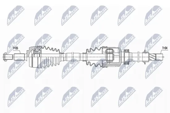 Antriebswelle Vorderachse rechts NTY NPW-RE-188 Bild Antriebswelle Vorderachse rechts NTY NPW-RE-188