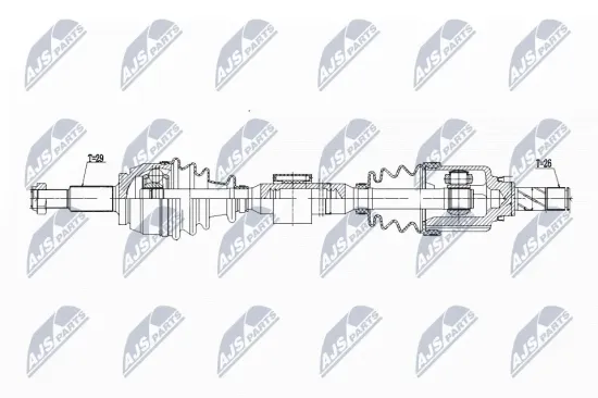 Antriebswelle Vorderachse links NTY NPW-RE-197 Bild Antriebswelle Vorderachse links NTY NPW-RE-197