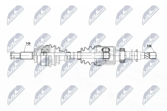 Antriebswelle Vorderachse rechts NTY NPW-RE-198 Bild Antriebswelle Vorderachse rechts NTY NPW-RE-198