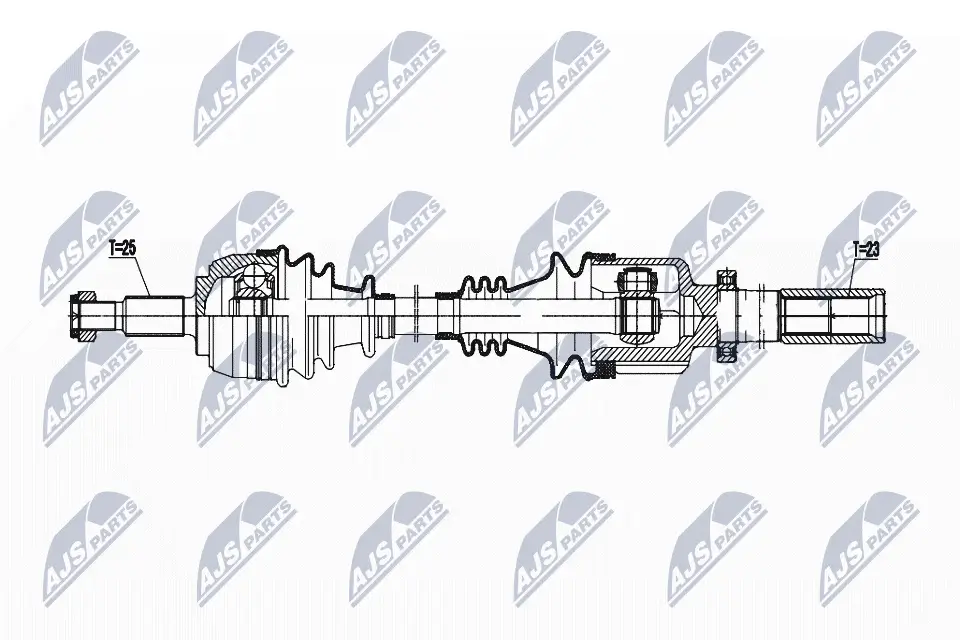 Antriebswelle Vorderachse rechts NTY NPW-RE-199